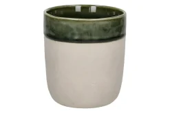 Becher Spiro grün beige D 8 cm