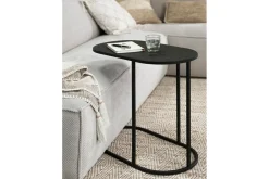 Beistelltisch Highlight Teak schwarz oval B 60 cm