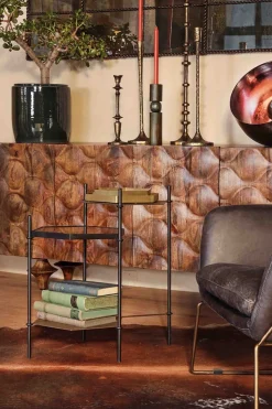 Beistelltisch Industrial Metall Marmor H 61cm