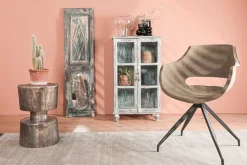 Beistelltisch Metall rund grau D 34 cm