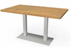 Bistrotisch Eiche gerade Edelstahl 120