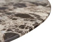 Bistrotisch Razor rund mit Marmorplatte braun 80