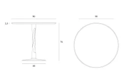 Bistrotisch Torsion Eiche schwarz D 90 cm