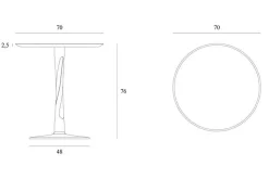 Bistrotisch Torsion Eiche natur D 70 cm