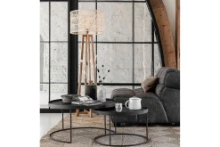 Couchtisch Highlight Set rund schwarz