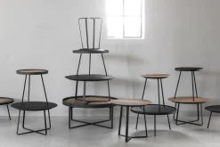 Couchtisch Highlight Teak schwarz D 50 cm