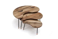 Couchtisch Kidney massiv Nussbaum