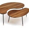 Couchtisch Kidney massiv Nussbaum