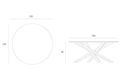 Couchtisch Mikado Eiche massiv rund D 100 cm