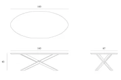 Couchtisch Mikado Eiche natur oval B 143 cm