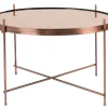 Couchtisch rund Metall Glas kupfer
