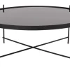Couchtisch rund Metall Glas schwarz
