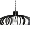 Deckenlampe oval Metall schwarz 140 cm