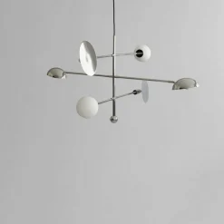 Deckenlampe Sahn Chrom/Opalglas