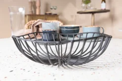 Dekokorb Metall schwarz D 20 cm