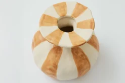 Dekovase Raja orangeweiss klein