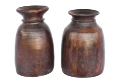 Dekovase Vintage Holz braun