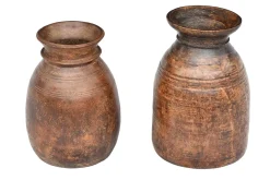 Dekovase Vintage Holz braun