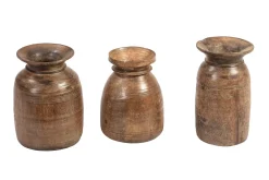 Dekovase Vintage Holz braun