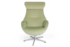 Designer Drehsessel mit Kopfstütze Stoff limette 360 ° drehbar B 79 T84 H 111 cm