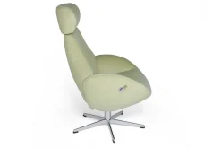 Designer Drehsessel mit Kopfstütze Stoff limette 360 ° drehbar B 79 T84 H 111 cm