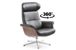 Designer Drehsessel Timeout Leder schwarz