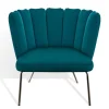 Designersessel Gaia Lounge Stoff petrol