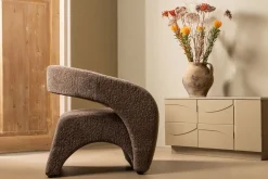 Designersessel Radia Stoff braun