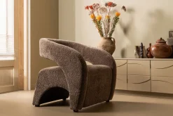 Designersessel Radia Stoff braun