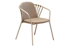 Designstuhl Baga durchgehende Polsterung natur