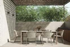 Designstuhl Baga durchgehende Polsterung natur