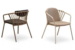 Designstuhl Baga mit zweiteiger Polsterung braun