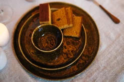 Dipschale Spiro Steingut braun D 9cm