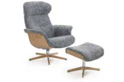 Drehsessel Conform Timeout aus Leder Schaffell ohne Hocker