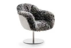 Drehsessel Lola mit Fell grau