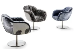 Drehsessel Lola mit Fell grau