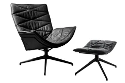 Drehsessel Nest Pure Lounge Leder schwarz