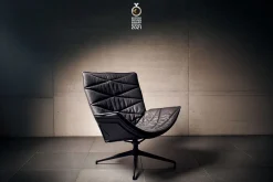 Drehsessel Nest Pure Lounge Leder schwarz