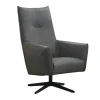 Drehsessel Todi hoch Leder grau