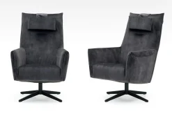 Drehsessel Todi hoch Stoff grau