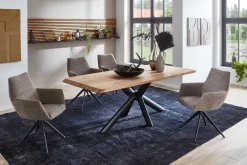 Drehstuhl Bong mit Arm Stoff braun