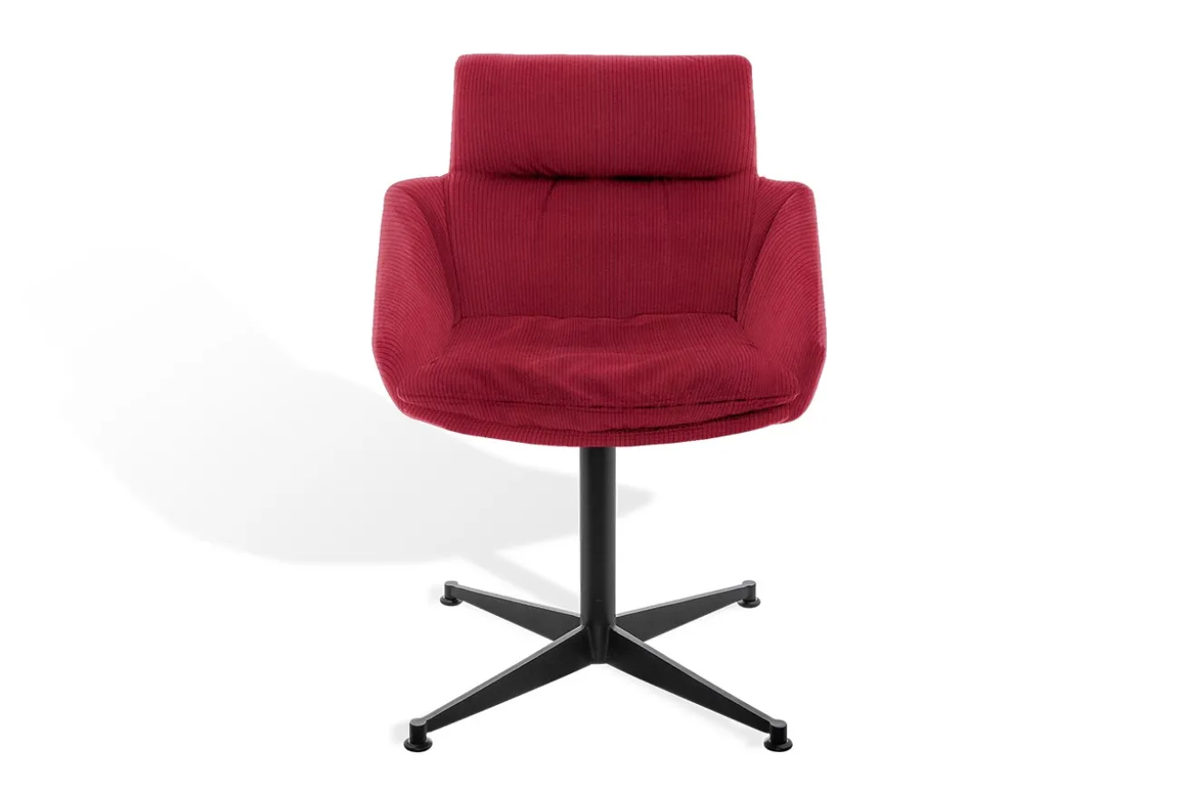 Drehstuhl Faye m. Arm Cord pink