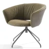 Drehstuhl Lola Stoff Leder olive