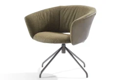 Drehstuhl Lola Stoff Leder olive