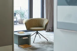 Drehstuhl Lola Stoff Leder olive