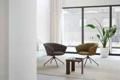 Drehstuhl Lola Stoff Leder olive