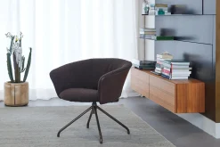 Drehstuhl Lola Stoff Leder olive