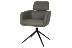 Drehstuhl mit Arm Dia Leder grün
