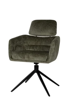 Drehstuhl mit Arm Dia Stoff grün