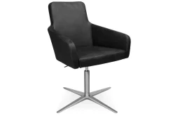 Drehstuhl W-Cube 1 mit Arm Leder schwarz